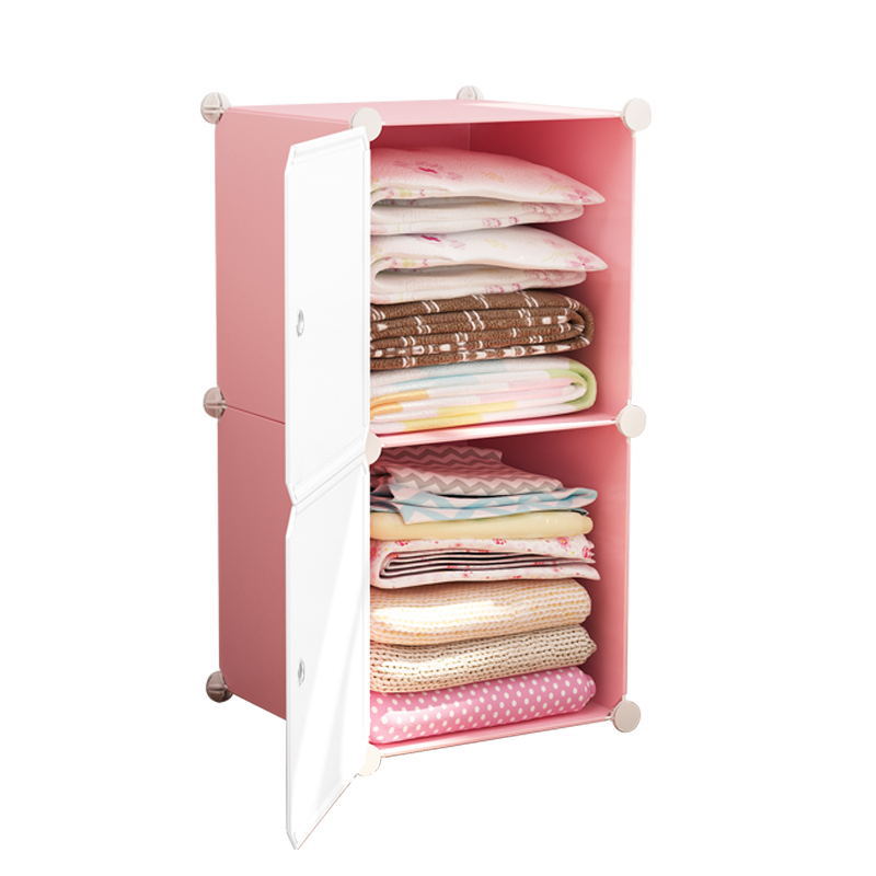 家居收纳防水防尘pp儿童两格塑料组装收纳柜 义乌工厂简易床头柜