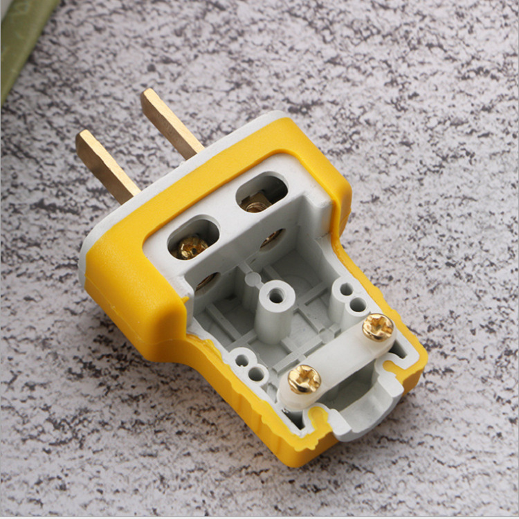 1.6 One-piece copper rotating plug, two-pole power plug, rubber-coated explosion-proof and pressure-resistant plug, high power 2500W details Picture