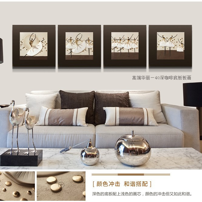 Cross border 3d relieves pinturas decorativas retro quadruple pinturas colgantes de sala de estar sofás fondo de pared 3d handcraft relieves murales pinturas decorativas modernas Specification image