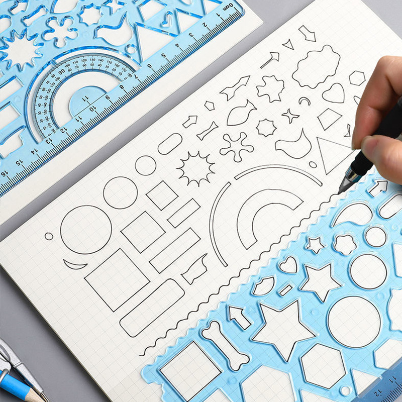 Wholesale of multi-functional rulers, special rulers for primary school students, geometric rulers, drawing rulers, painting tools, and versatile rulers Specification drawing