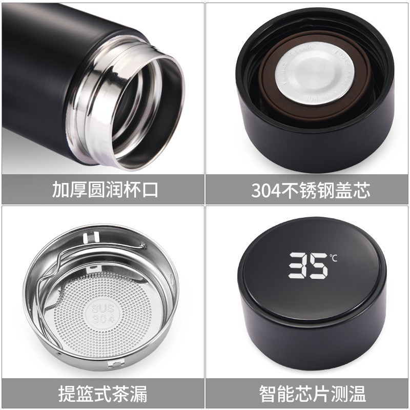 Intelligent temperature display insulated cup, 304 stainless steel water cup, men's and women's creative business gift customization, car office cup Application Scenario