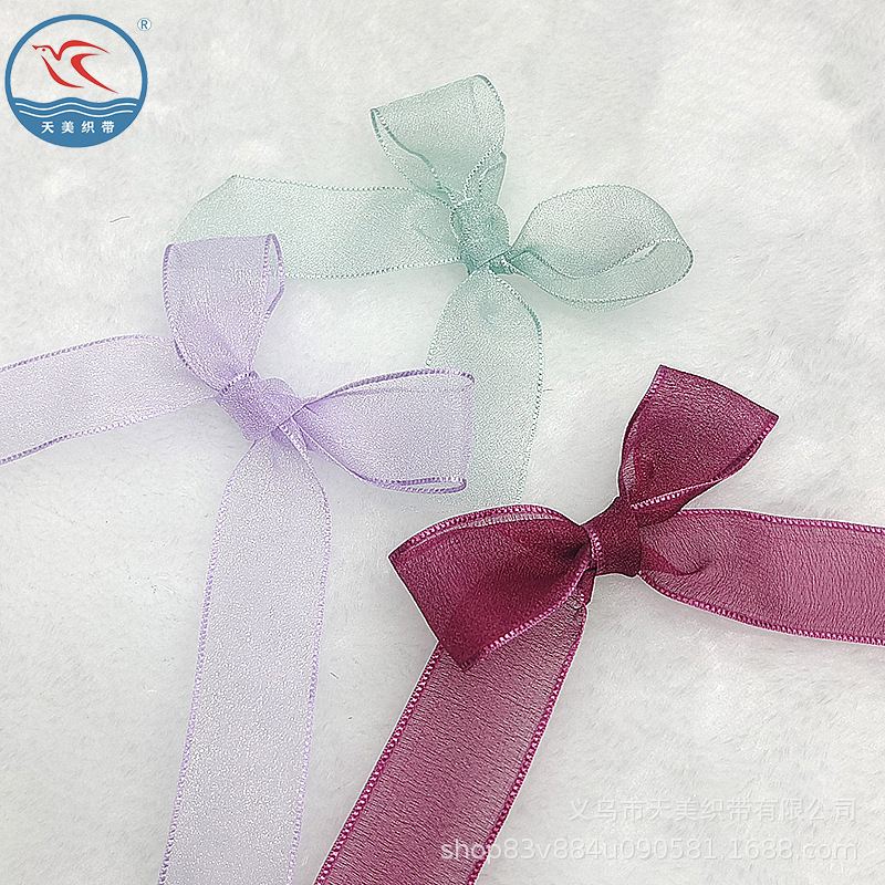 Korean pearl yarn 2.5CM gauze ribbon, colorful ribbon, headwear, flower bouquet, DIY materials, fresh flower packaging, bow ribbon Application Scenario