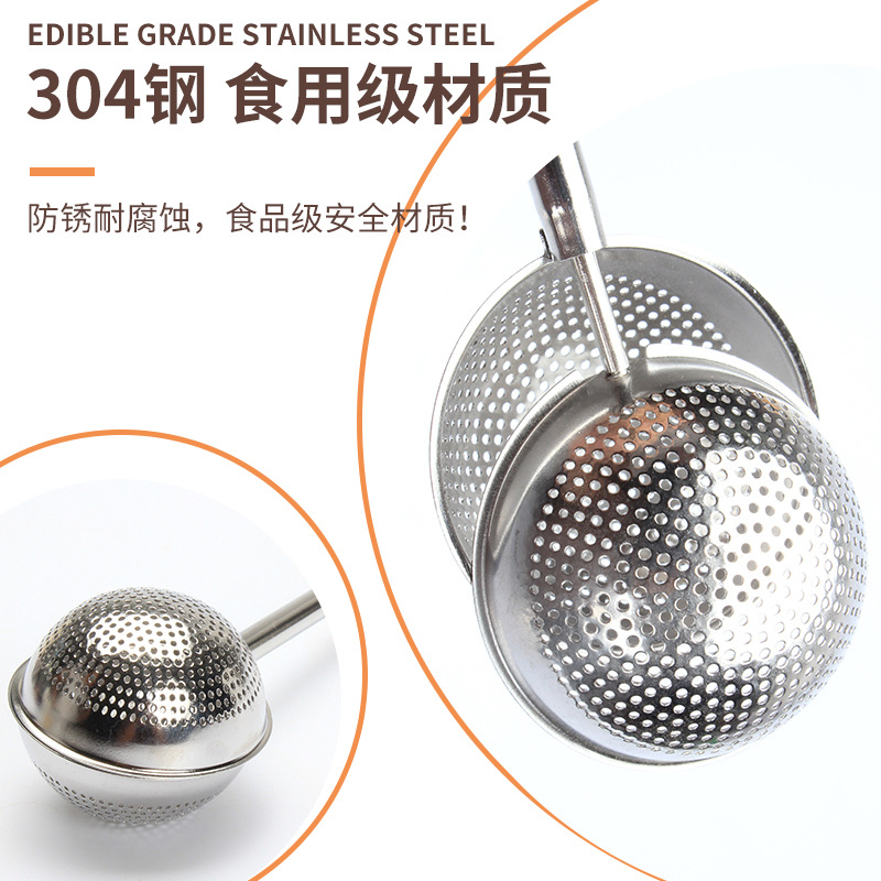 Factory direct sales 304 stainless steel telescopic tea brewer, semi-automatic press-type tea strainer, filter screen for brewing tea, telescopic tea strainer details Picture