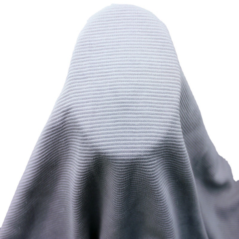 新品260克CVC楼梯布云梯棉针织肌理感螺纹条摇粒绒布网红新款裤料