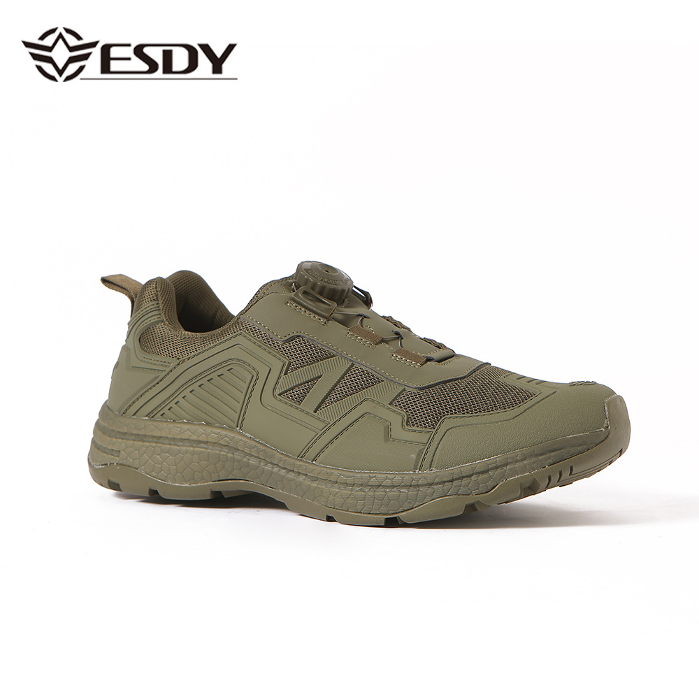 夏季男款休闲运动鞋露营徒步鞋旋转纽扣户外登山鞋战术训练鞋批发细节图