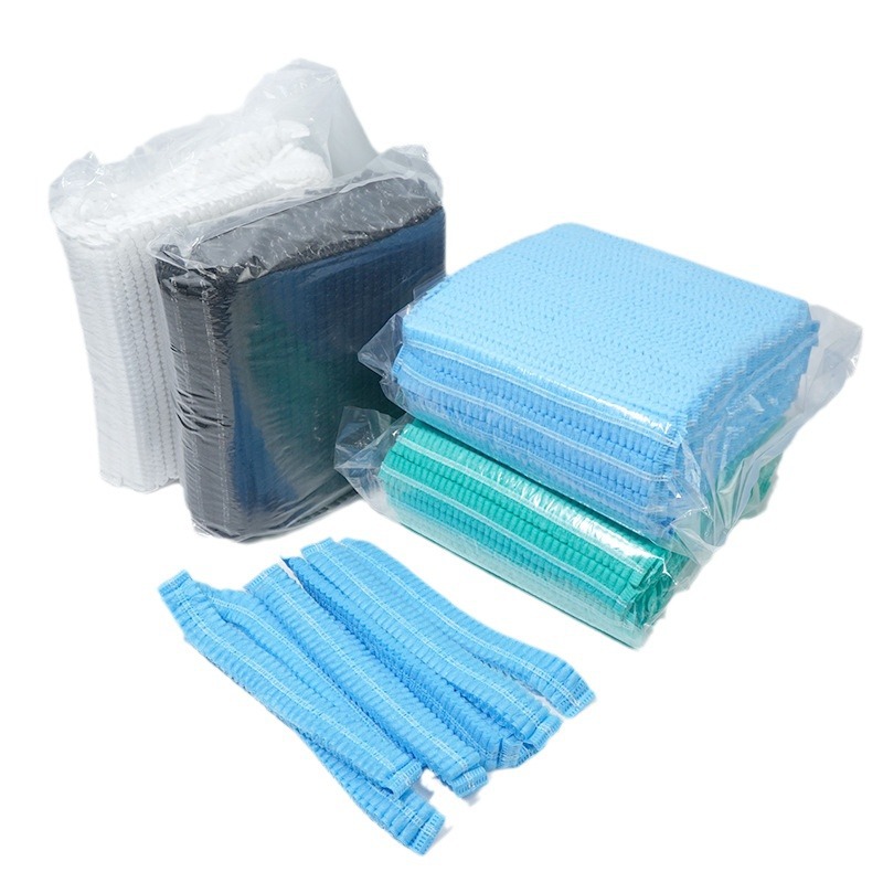Disposable non-woven fabric strip cap, head cover, hairnet cap, dust-proof and breathable, food factory kitchen workshop work cap Item Picture