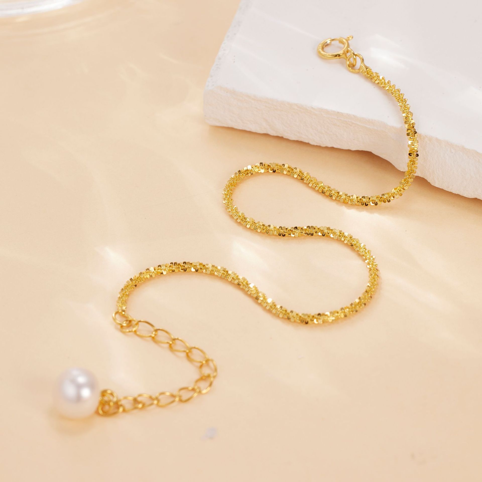 Wholesale of "Starry Sky Sparkling" couple silver bracelets for women. Design sense, niche vegetable flower chain, no color fading, simple jewelry Application Scenario