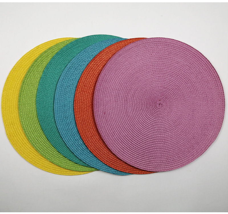 热销环保圆形编织PP餐垫 酒店西餐垫 加厚隔热日式编织餐垫隔热垫