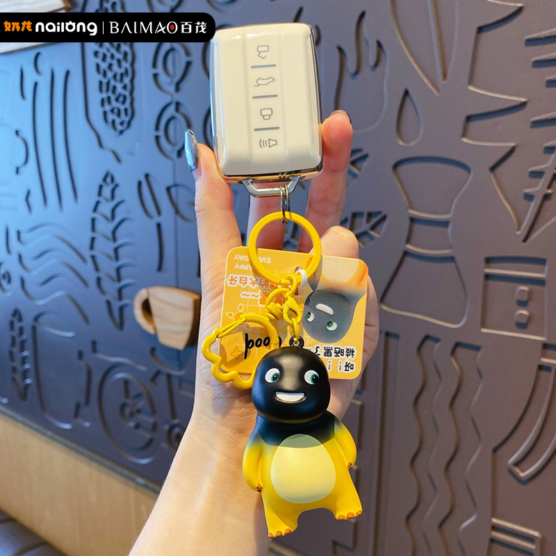 Baimao genuine Milk Dragon Holiday series keychains, exquisite cartoon injection-molded figurines for women, key chain rings, schoolbag pendants Specification image