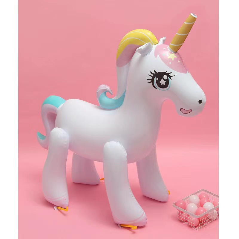 跨境充气动物喷水垫儿童庭院戏水玩具喷水马