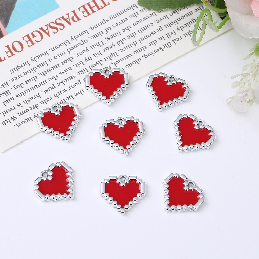 Versión coreana aleación goteo amor adornos accesorios diy collares pulseras colgantes cordones de mano cordones de cuentas llavero decoración Specification image