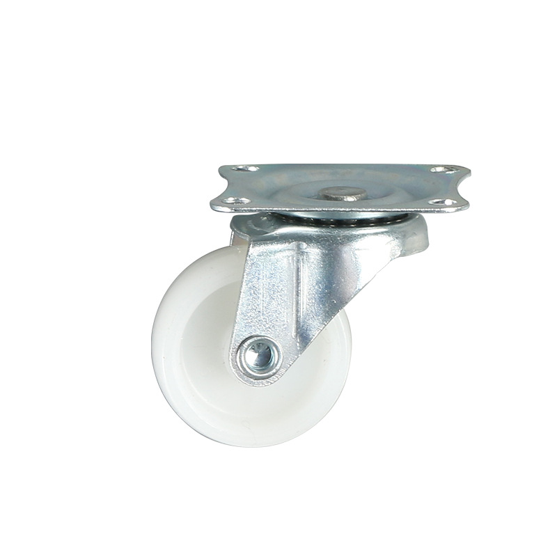 White nylon casters 1-inch, 1.25-inch, 1.5-inch, 2-inch hand trailer, directional wheels, universal brake wheels, industrial casters Item Picture
