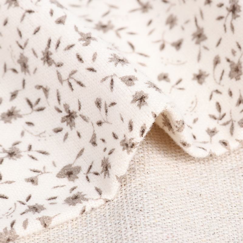 20s全棉印花面料木槿花碎花布料纯棉梭织磨毛连衣裙童装面料