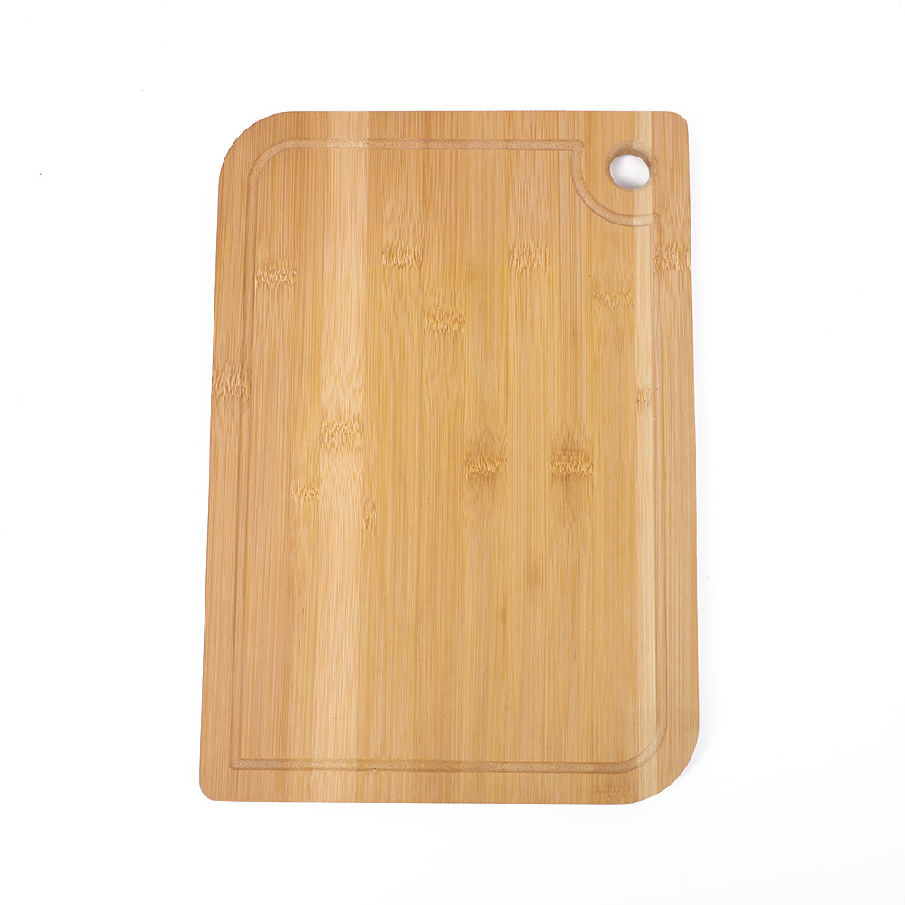 Cross-border solid wood cutting board, household kitchen bamboo and wood cutting board, multi-functional round hole handle cutting board, fruit cutting board Item Picture