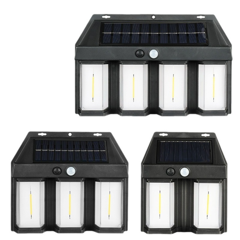 新款太阳能户外壁灯人体感应三模式钨丝壁灯花园别墅庭院小夜灯防白底实物图