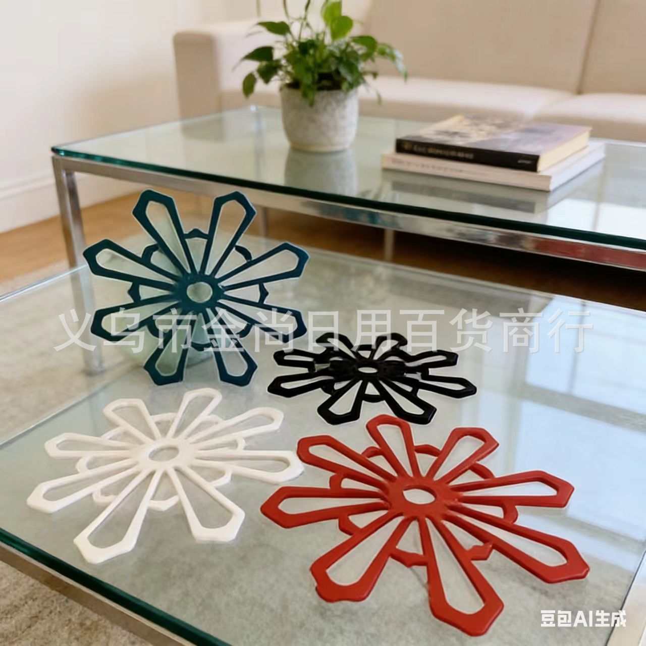 简约创意隔热垫杯垫厨房防烫垫锅垫家用防滑桌垫花朵加厚盘硅胶垫