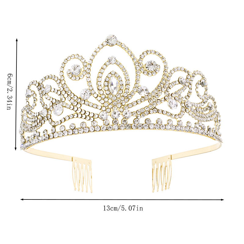 Amazon's best-selling cross-border European and American crystal crown headwear for women's wedding, grand and luxurious rhinestone crown, princess banquet headwear and hair accessories Item Picture