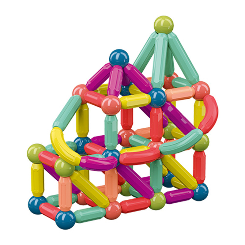 【 Customized Processing 】 Magnetic rods, children's educational and versatile building blocks, parent-child large particle magnetic assembly early education toys Item Picture