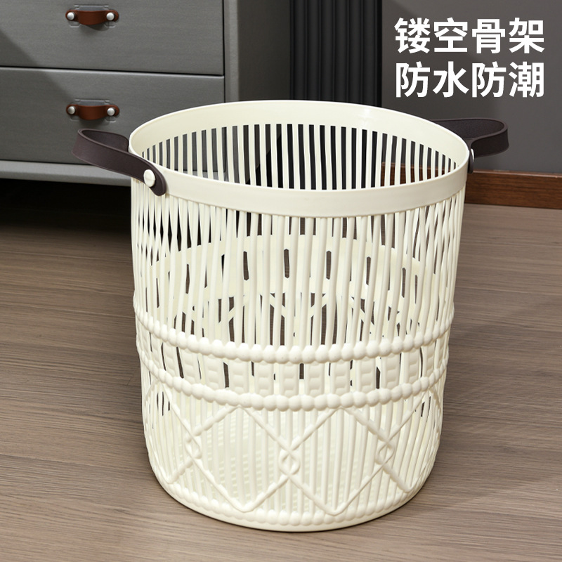 The breathable and hollowed-out style dirty clothes basket with large capacity and high appearance level is a popular foreign trade storage basket for dirty clothes Specification image