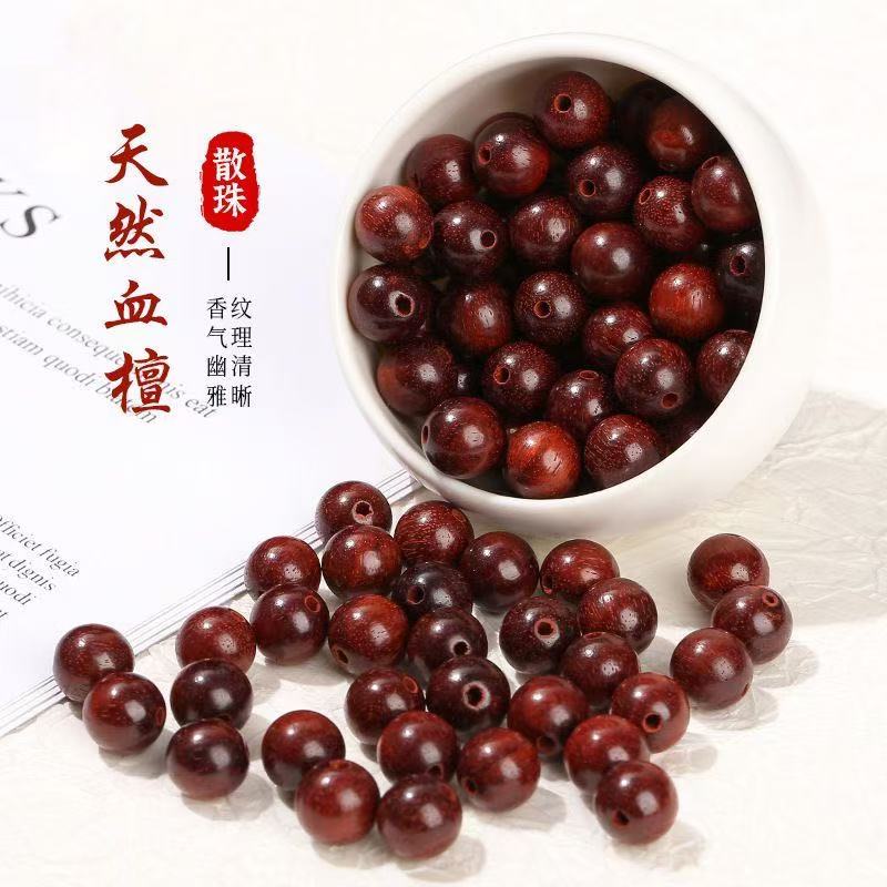 diy green sandalwood loose beads, old mountain sandalwood bracelet and string accessories, 6mm and 8mm small beads wholesale loose batch Buddhist beads Specification image