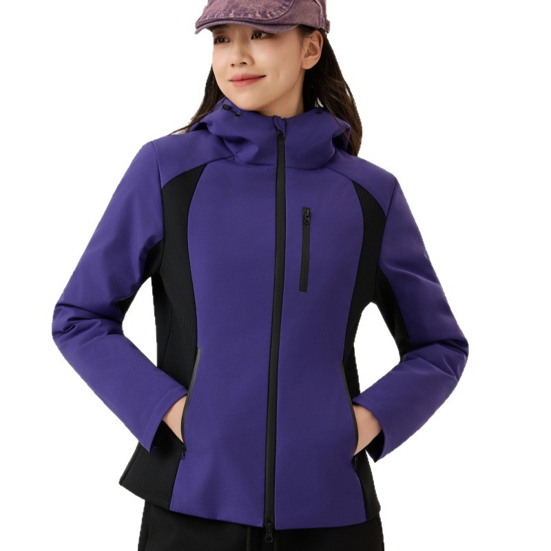 Three-in-one women's autumn and winter new soft-shell windproof, waterproof, breathable and warm jacket, outdoor mountaineering down jacket Item Picture