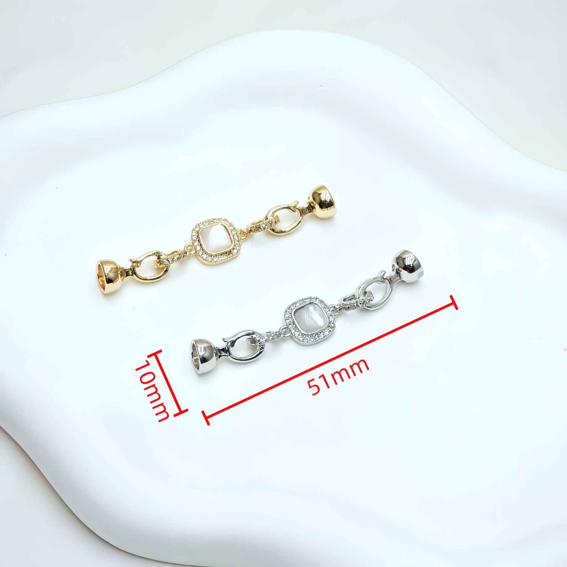 Pearl necklace buckle, natural shell chain buckle, handcrafted end buckle, connecting buckle, mother-and-child buckle, sweater chain diy matching details Picture