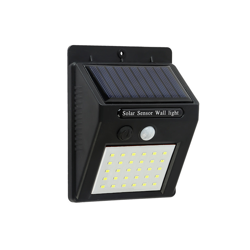 20LED solar wall lamp, human-sensing courtyard solar lamp, household waterproof fence lighting, outdoor wall lamp Item Picture