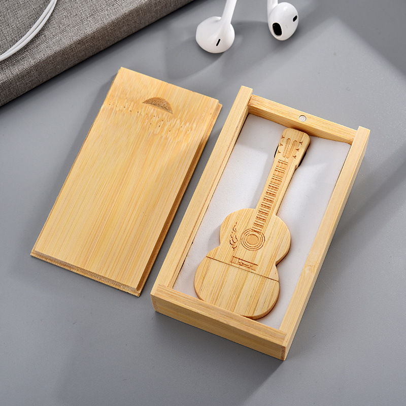 Wholesale wooden USB flash drives of 32g high-speed personalized guitars, corporate gifts, advertisements, 64g car USB flash drives in stock Specification image