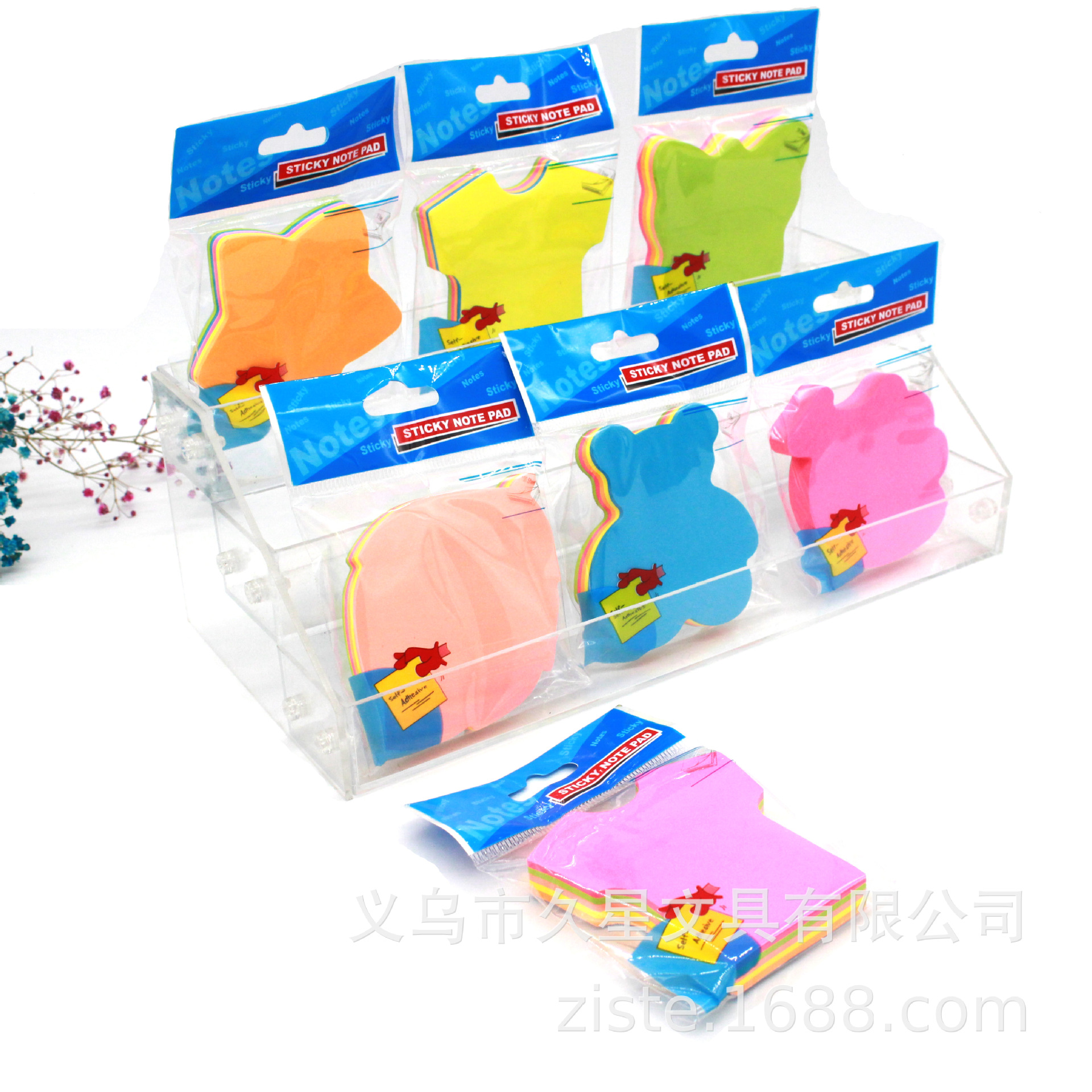 Cute cartoon-shaped fluorescent sticky notes, student office note-taking notes, night market stall payment small products in stock 100 details Picture