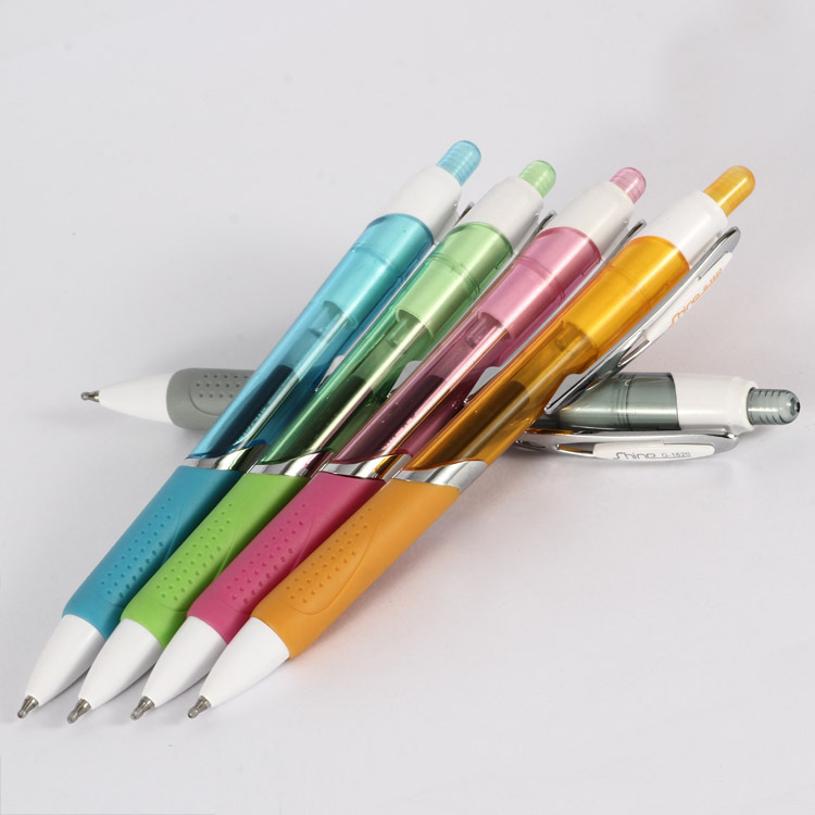 Colorful jumping gel pen, carbon pen, office gel signature pen, 1620 semi-metal pen, advertising promotion pen Specification image