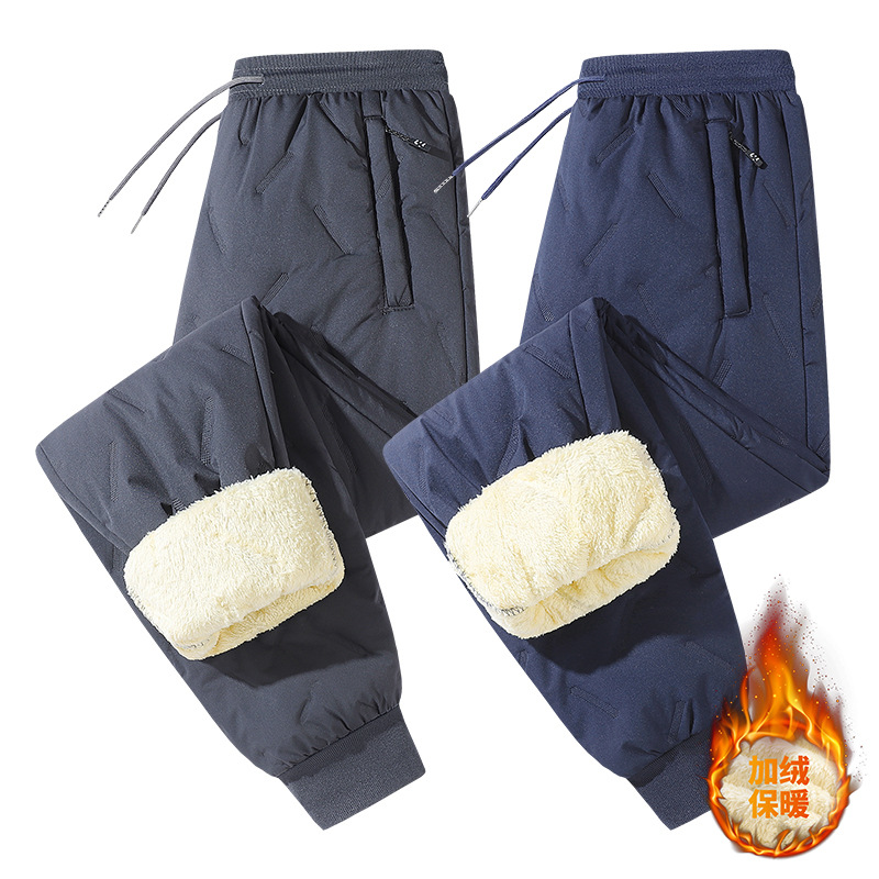 冬季棉裤男加绒加厚羊羔绒长款保暖裤子大码休闲运动裤男士外穿产品图
