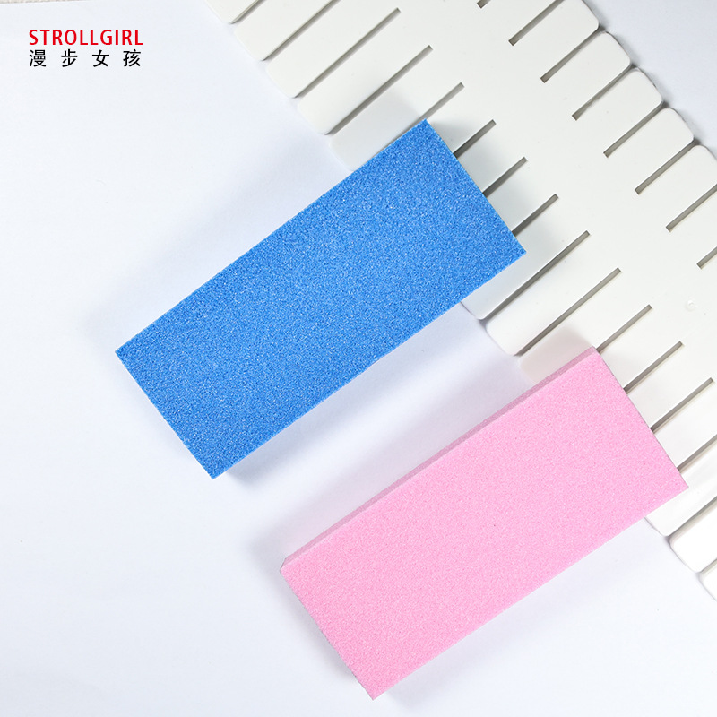 高弹豆腐块薄款双面磨砂指甲锉打磨抛光块海绵美甲工具批发跨境细节图