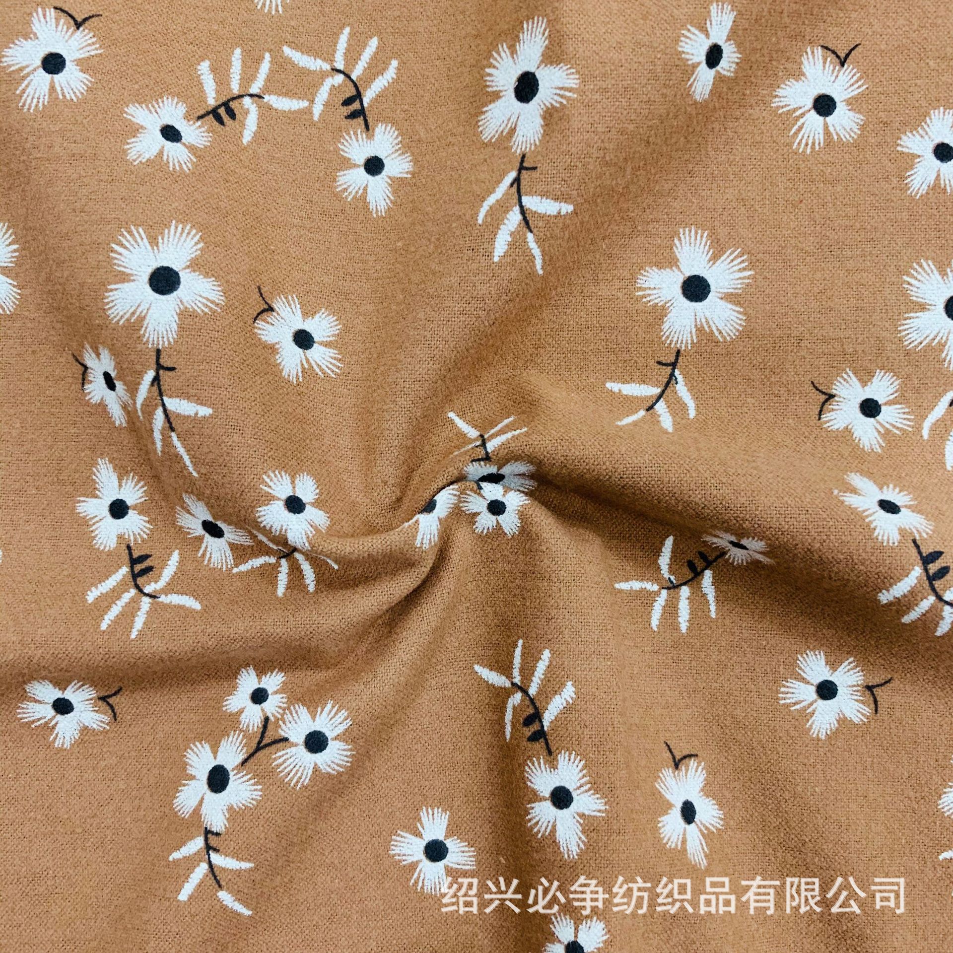 全棉法兰绒磨毛印花面料淡雅清新秋冬雪梅童装衬衫裤装连衣裙布料