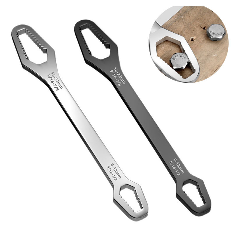 Double-ended box wrench 8-22, multi-functional anti-slip self-tightening adjustable eye wrench, household auto repair manual tool full figure