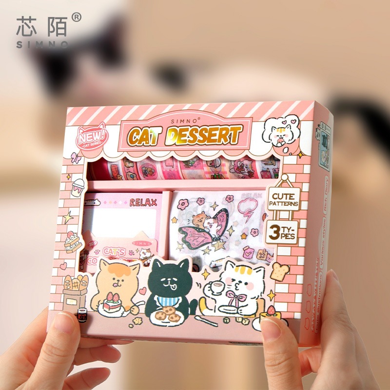 Xinmo Cross-border Bestseller, Full of Vitality Gift Box, Tape, Sticker, Note Set, Girls' and Children's Gifts, Diary Gift Box Application Scenario
