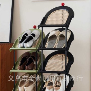 The checkerboard grid shoe rack, multi-layer storage shoe rack, household multi-layer space-saving shoe rack, multi-functional storage rack, no installation required Specification image