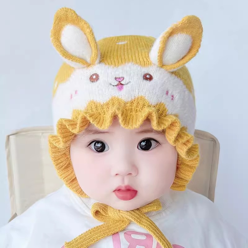 婴儿帽子秋冬款可爱超萌护耳新款男宝宝女童新生儿针织毛线儿童帽产品图