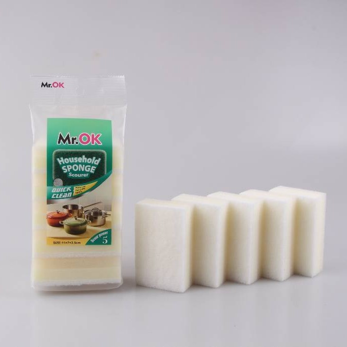 Mr.OK factory direct supply sponge scouring pads, double-sided cleaning sponges, kitchen cleaning sponges, dishwashing sponges, pot scrubbing sponges Application Scenario