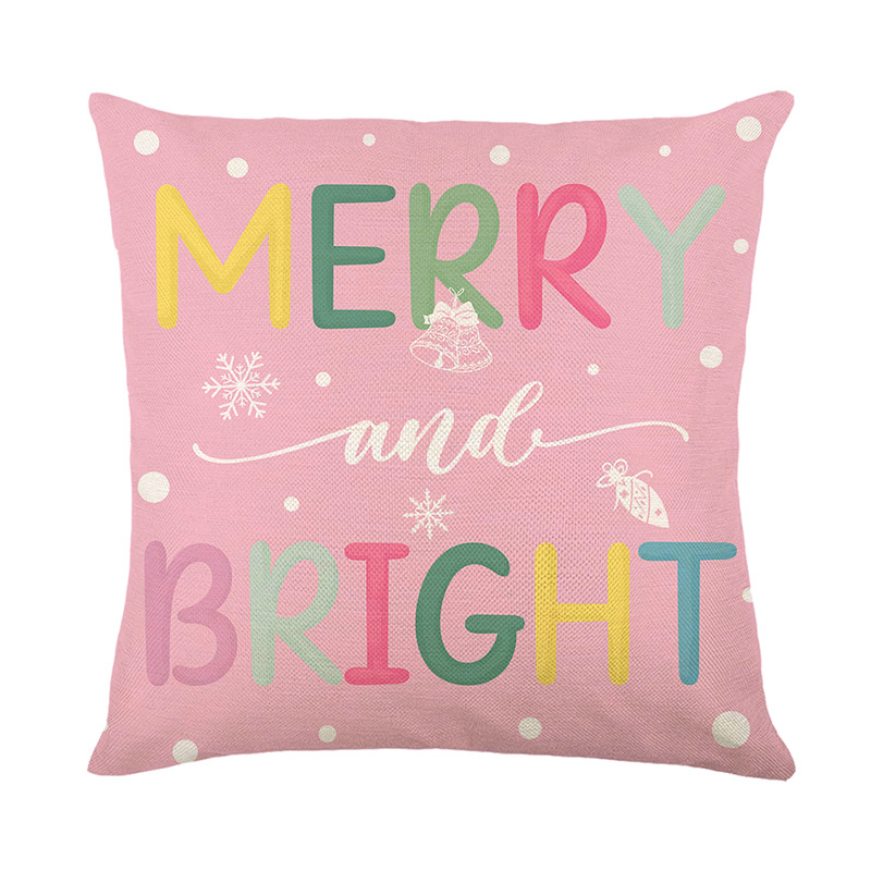 Christmas tree polyester printed pillowcase, Christmas sofa decorative pillow cover, cross-border new Amazon cushion cover Specification image