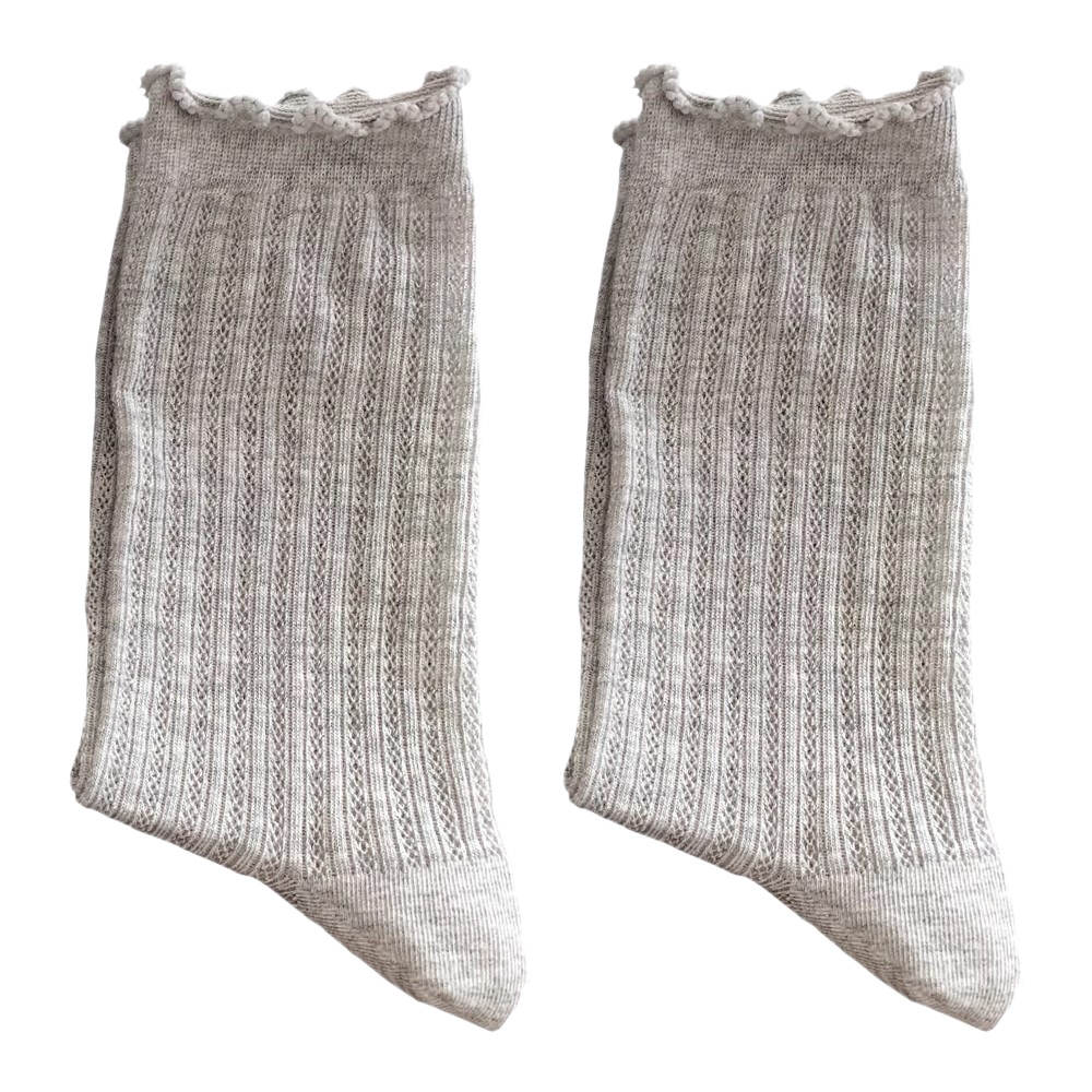 Ballet-style lace pile socks for women's summer, thin mid-calf breathable mesh boneless Japanese jk socks Item Picture