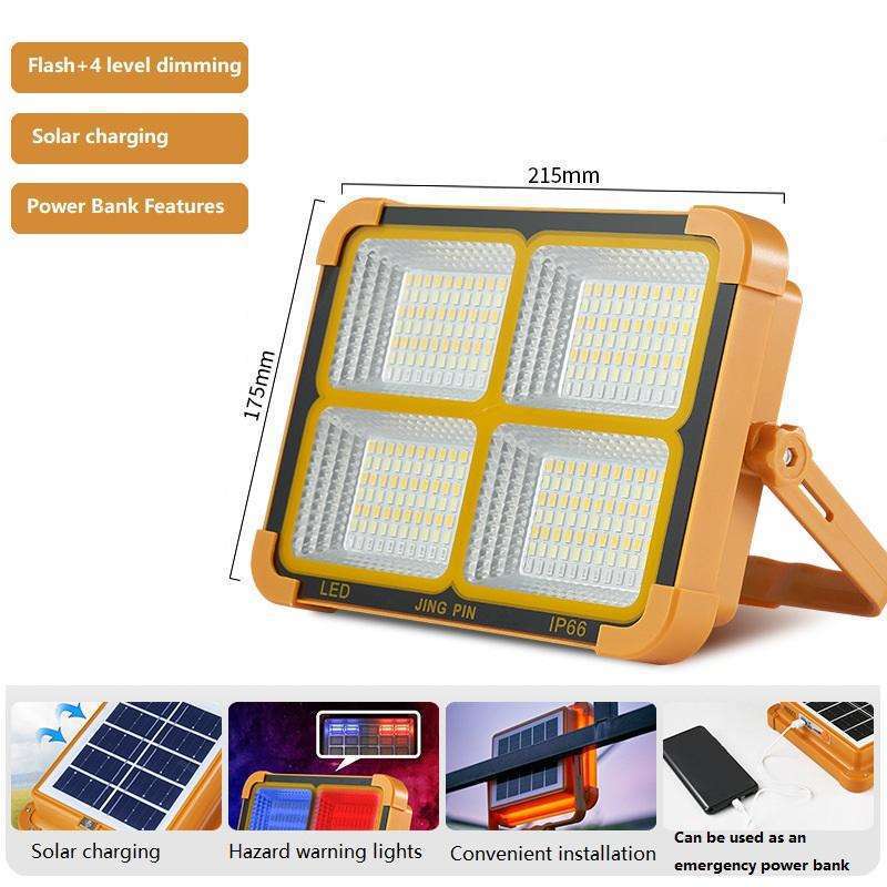 Solar lighting fixtures, outdoor lights, burst floodlights, waterproof emergency camping portable lights, hook camping lights details Picture