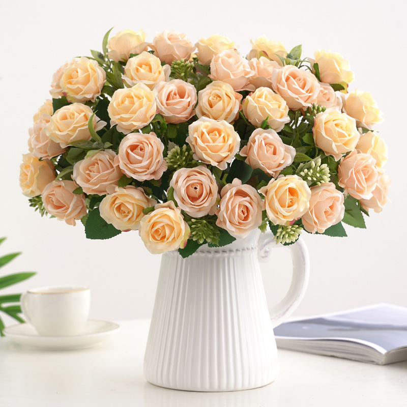 10头奥斯小玫瑰仿真花假花婚庆婚礼配材家居桌面装饰摄影道具详情图5