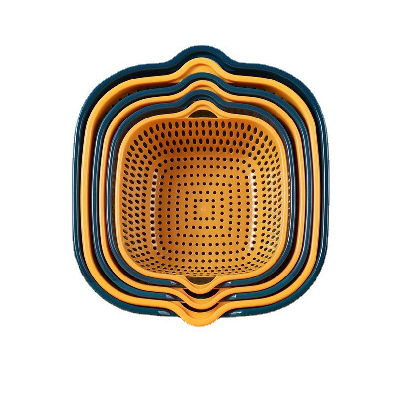 厨房沥水篮/密封罐/厨房滤网/沥水篮/碗架北欧白底实物图