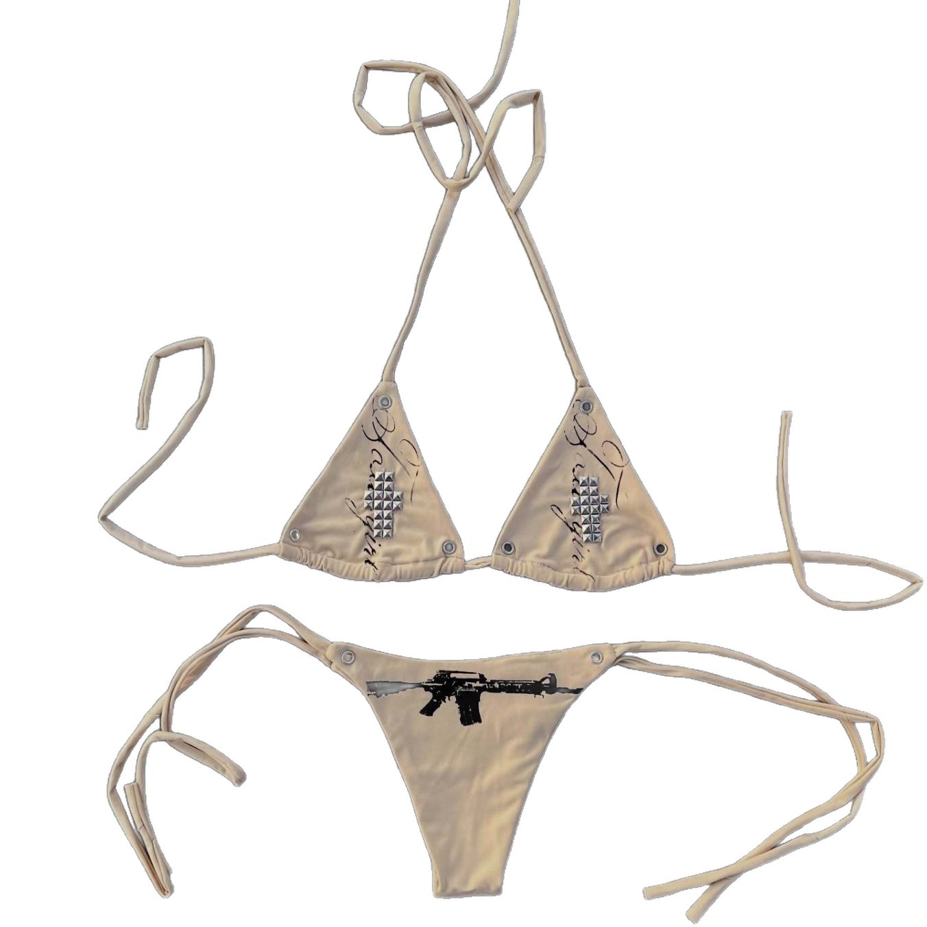 New European and American style summer sexy two-piece bikini with straps, hot girl vacation style Y2K beach bikini Specification drawing