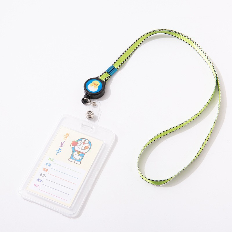 Jinwang papelería protección del medio ambiente pp certificado estudiante tarjeta fundas impresión al por mayor estilo fino cordón fácil pull hebilla dura transparente tarjeta