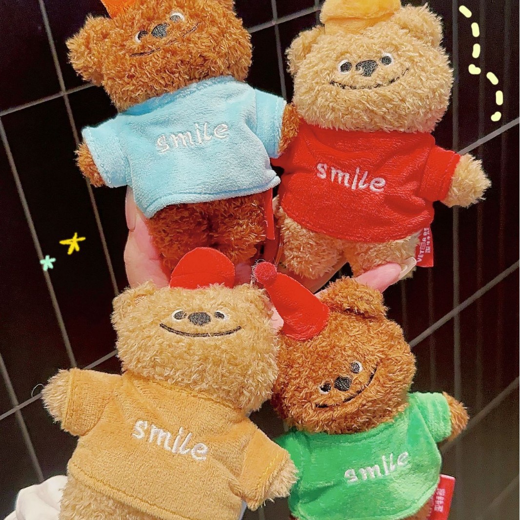 Fashionable cartoon plush bear dolls, Waite bear backpacks, bear key pendants, claw machines, company annual meeting gifts details Picture