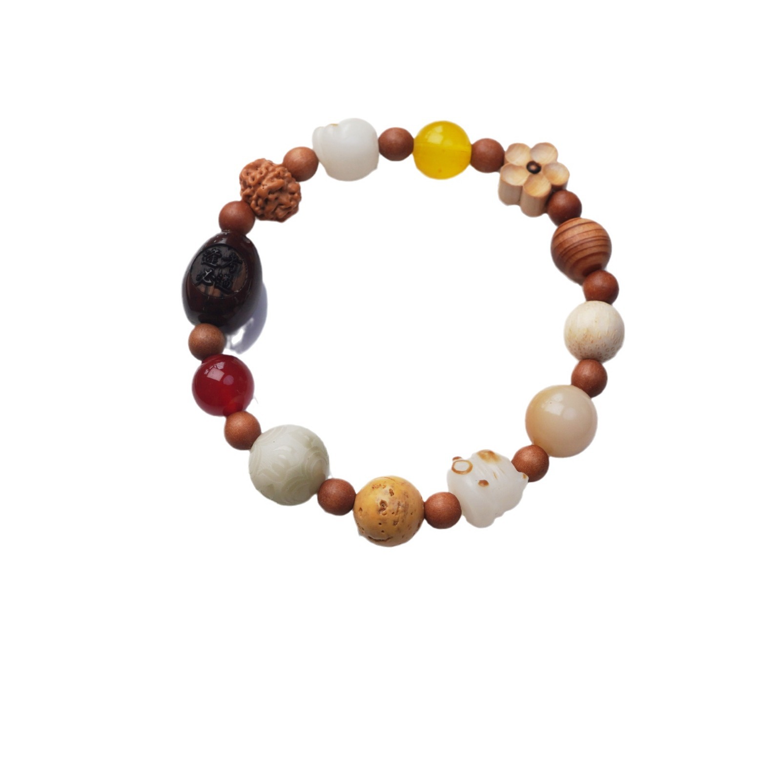 18-seed multi-treasure beaded bracelet with 18 beads, star and moon beads, traditional Chinese style cultural play, retro women's bracelet accessory Item Picture