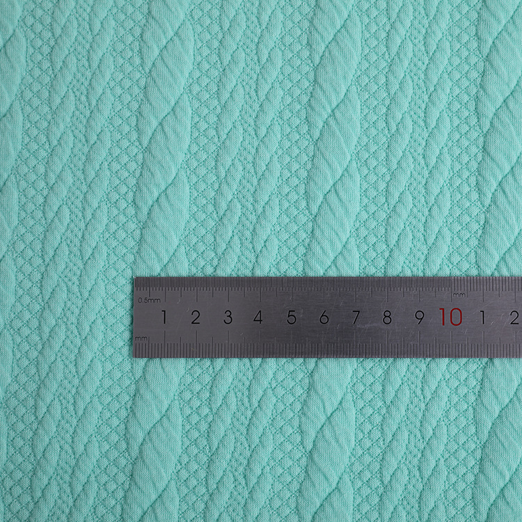 32s knitted jacquard air layer fabric elastic weft knitted children's clothing knitted fabric for autumn and winter warm home wear Specification image