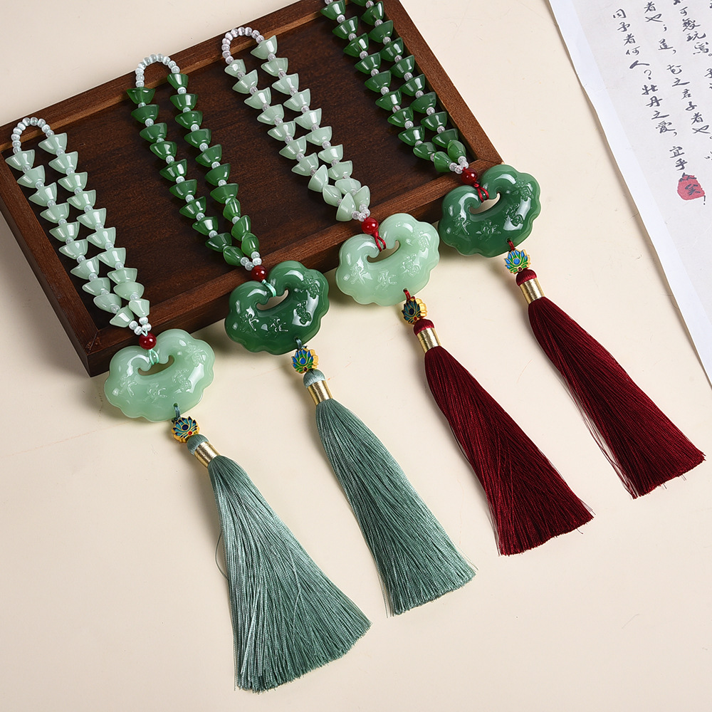 High-end car pendants, safety lock pendant accessories, car pendants, ingots, beads, tassels, car supplies details Picture