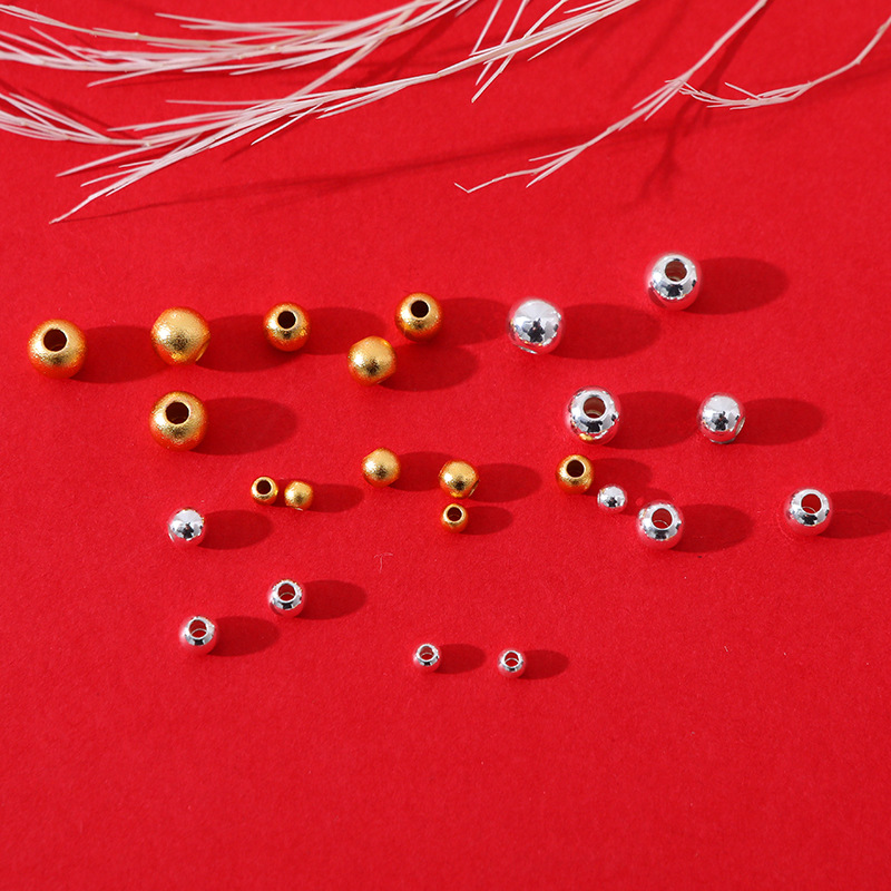 diy copper gold-plated beads, smooth sand gold small beads, string bracelets, necklaces and accessories wholesale